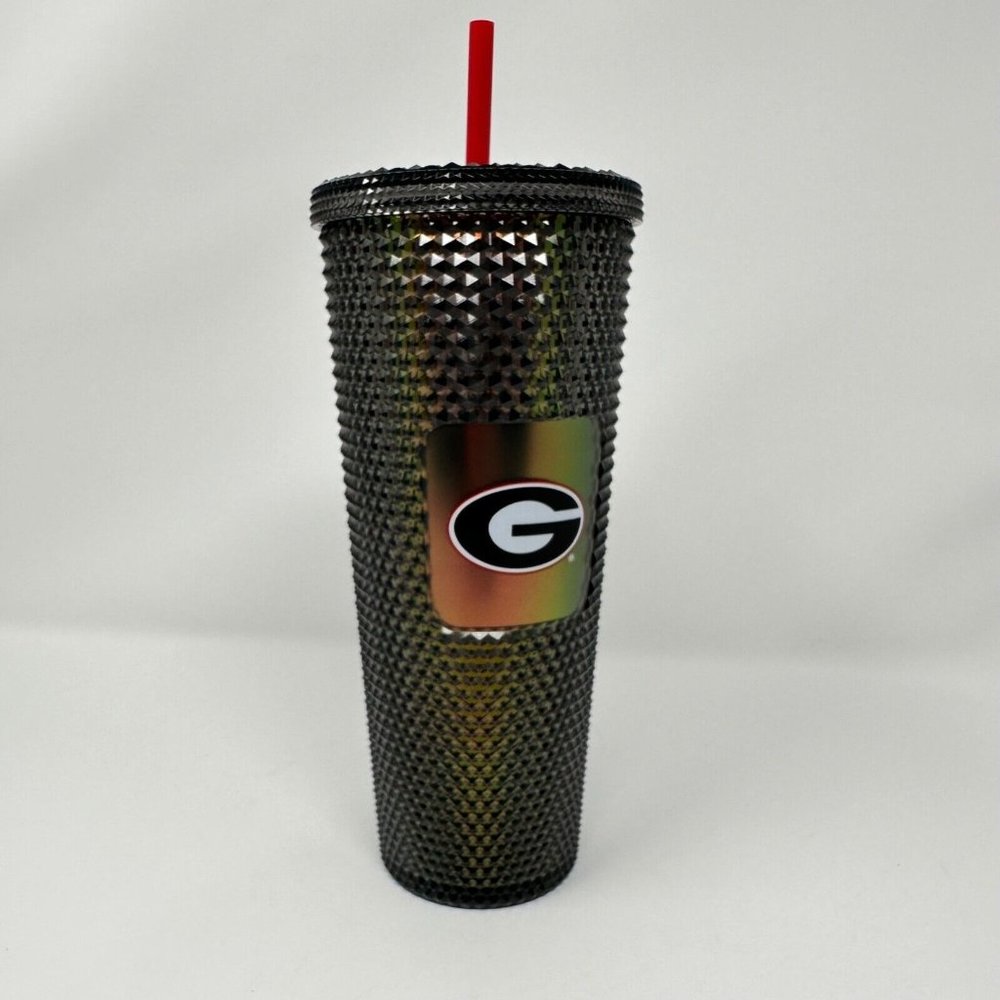 Starbucks University Of Georgia Studded Tumbler 24Oz Cup Straw Uga Black Red
